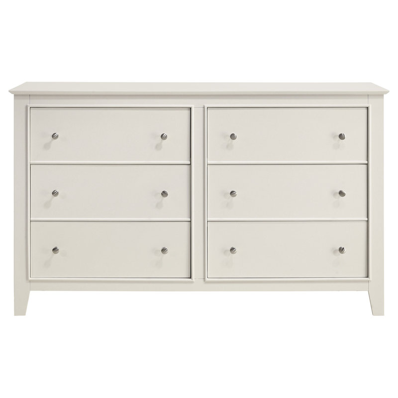 Commode 6 tiroirs blanc crème