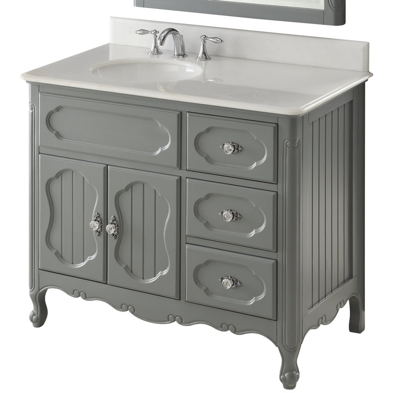 Meuble-lavabo simple 42 po Worton, Gris