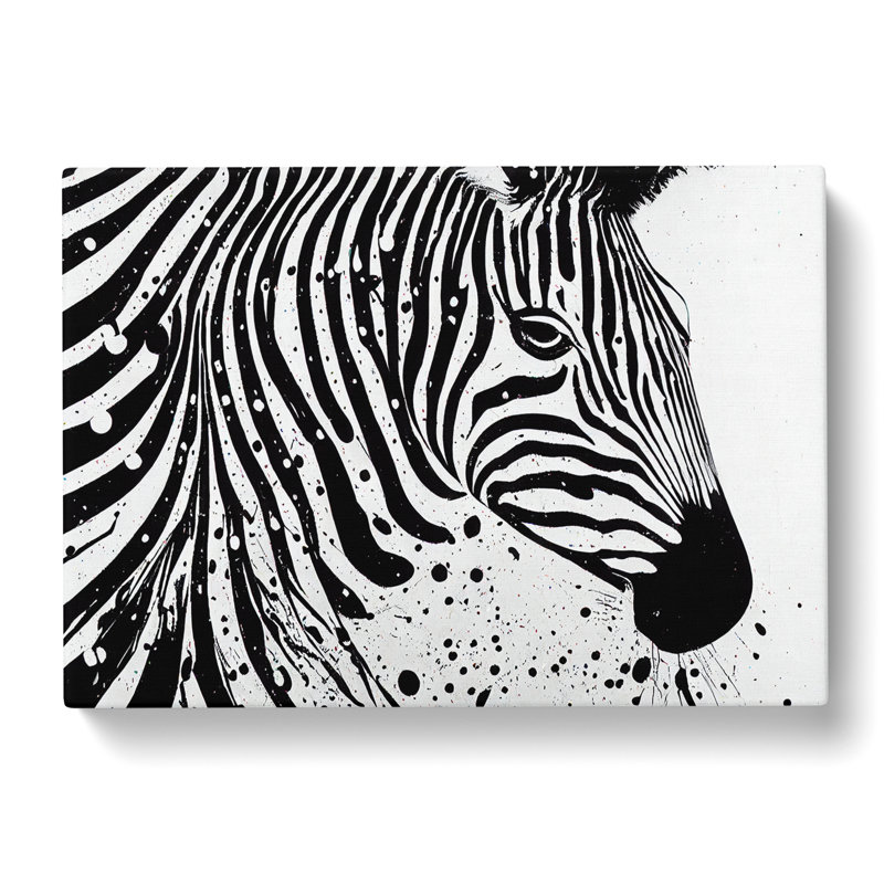 Zebra Paint Splash Abstract - Wrapped Canvas, 40cm H x 60cm W