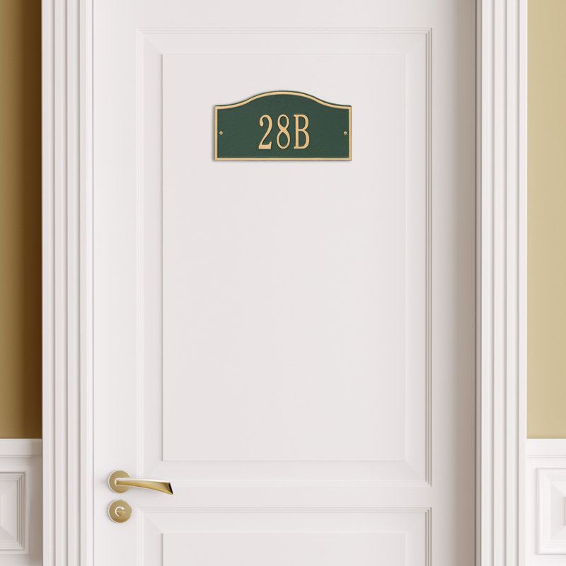 Rolling Hills 1-Line Wall Address Plaque, Green and Gold, Yes