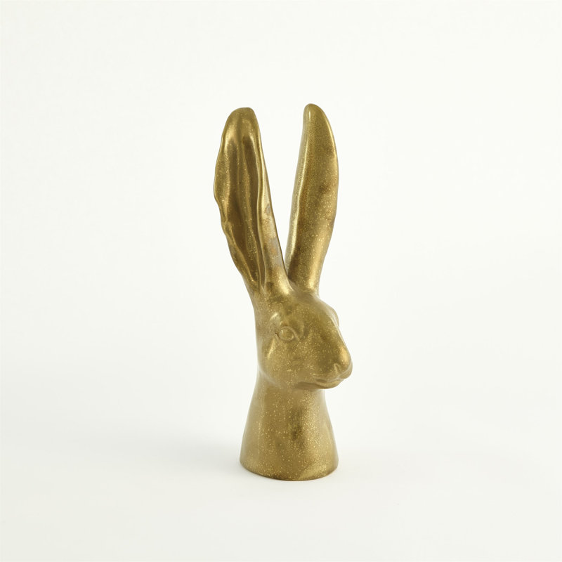 Lapin - or mat réactif, Or mat, H 16,25 po x l 6,25 po x P 6,25 po