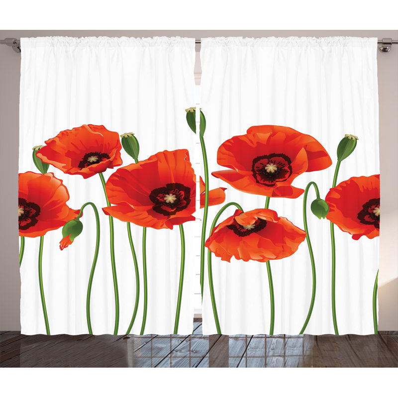 Ute Semi Sheer Curtain Pair, 54" W x 108" L