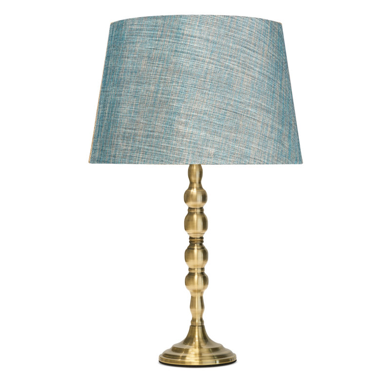 Waukena 50cm Candlestick Table Lamp, Blue/Gold, Gold, 50cm H x 30cm W x 30cm D