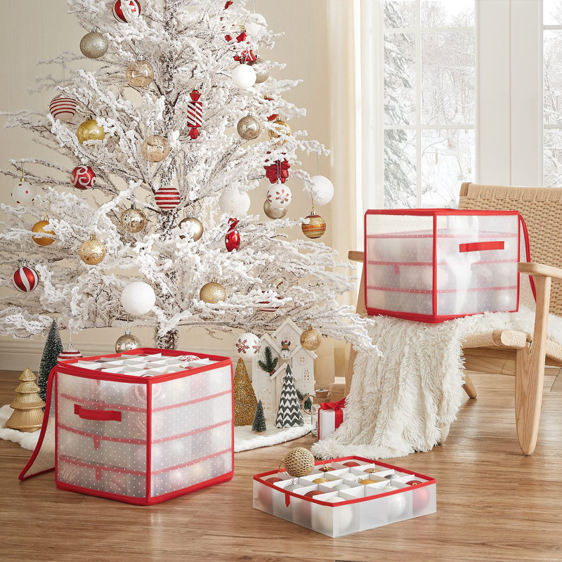 Ornament Storage, White/Red