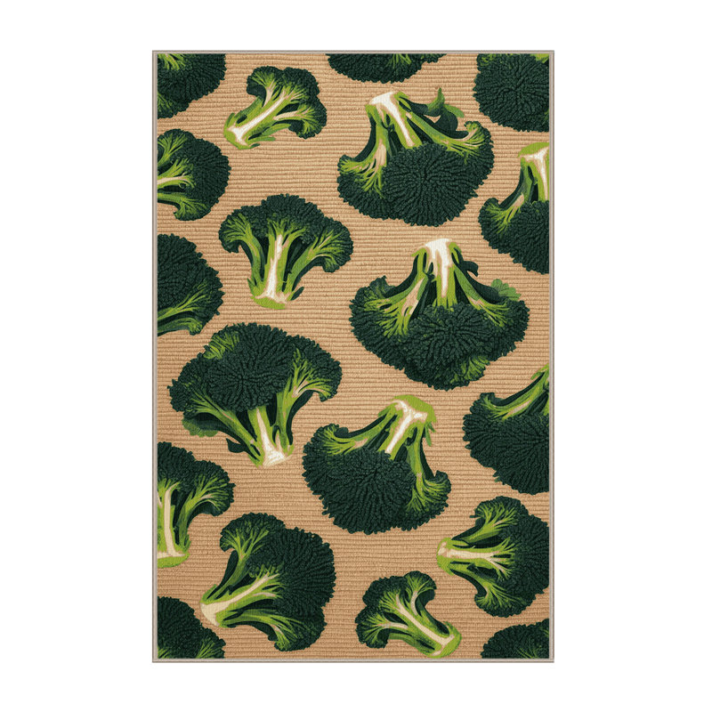  Tapis lavable avec légumes choux broccoli, Rectangulaire 2 pi x 3 pi