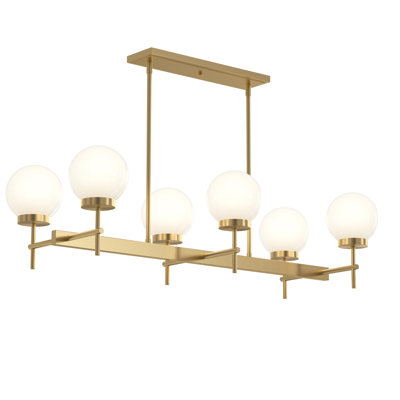 Jheni Six-Light Chandelier with Clear Glass Shades