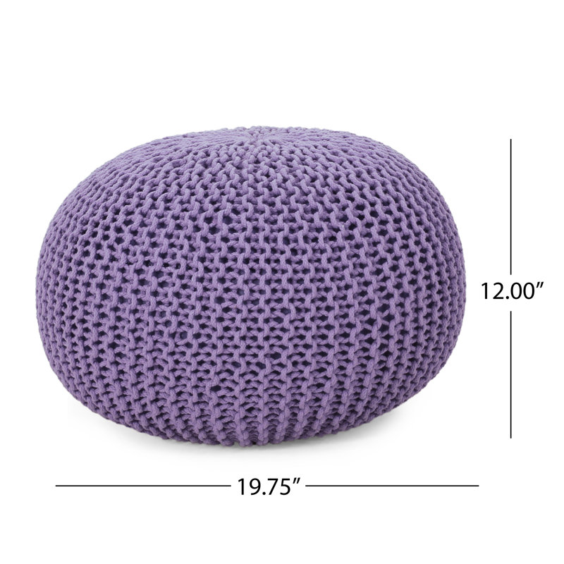 Moorer Upholstered Pouf, Lavender
