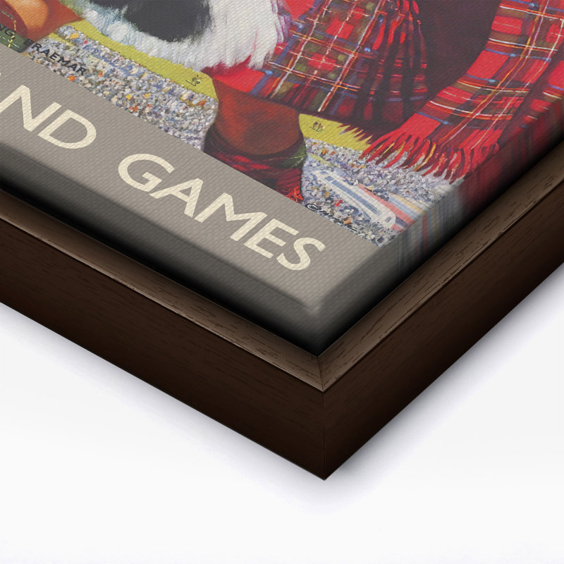 Highland Games Travel By Rails, Canvas, H 16 po x l 20 po, Encadrement brun