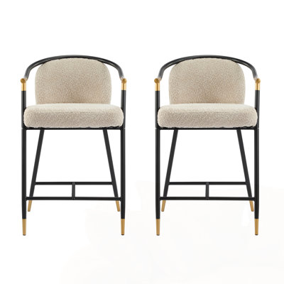 Tabouret de comptoir rembourré avec structure en métal