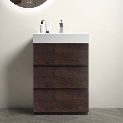 Meuble-lavabo moderne avec rangement supérieur et fonctionnalité fluide