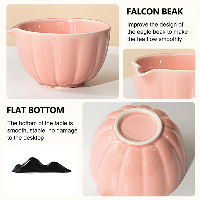Ensemble matcha 8 pièces de qualité supérieure avec bol en céramique et fouet en bambou - ensemble complet pour débutants (rose)