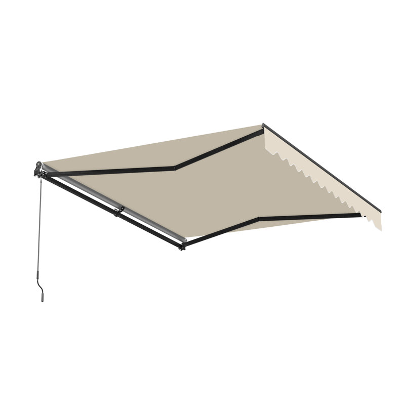 Auvent de terrasse rétractable pour la maison | Auvent de terrasse | Protection contre les rayons UV | Cadre noir manuel | Amélioré 2024