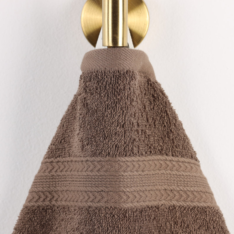 Ensemble de serviettes de bain 100% coton 450 fils 450 g / m² écologique, Café