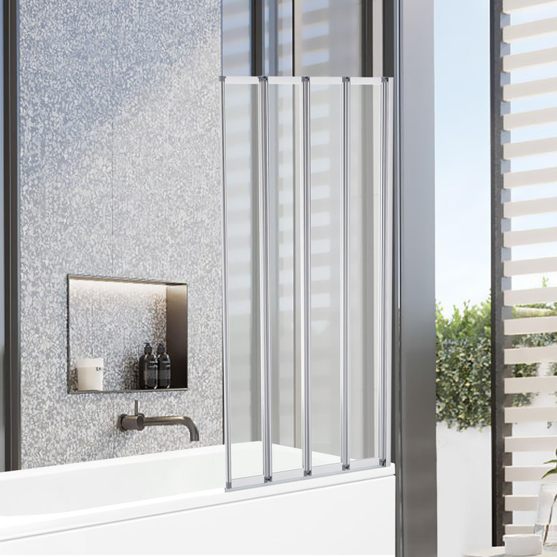 Bath Screens 1mm W x 1400mm H Fixed Glass Panel with Glass