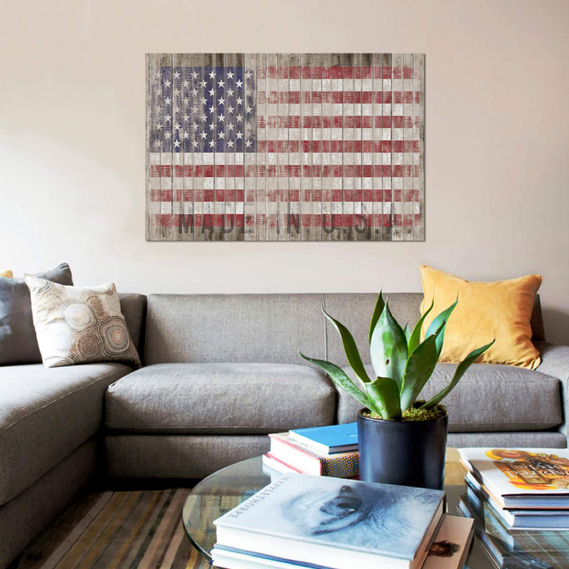 American Flag I by Diego Tirigall - No Frame Print on Canvas, 101.6 cm H x 66.04 cm W x 1.91 cm D