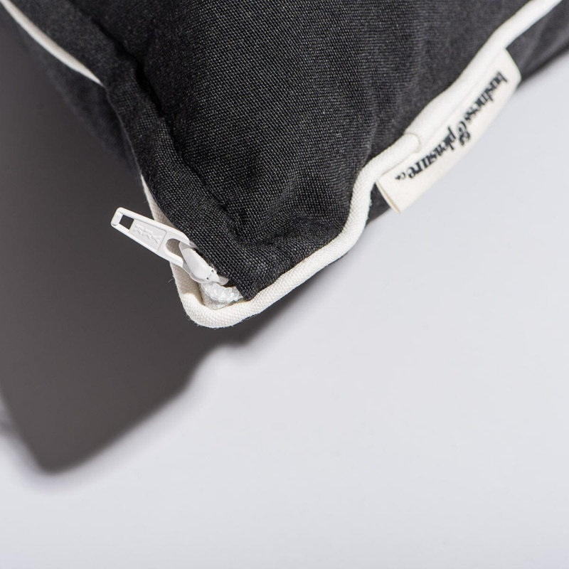 Indoor/Outdoor Pillow Cover & Insert, Rectangle 15"H x 27.6"W, Black/White