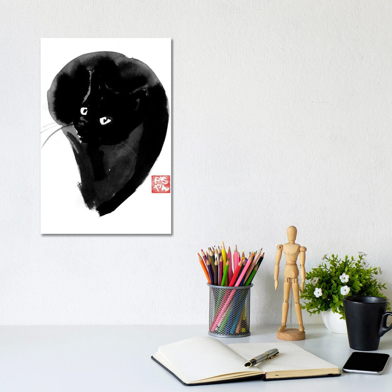Cat Ball by Péchane - Print on Canvas, 20.32 cm H x 30.48 cm W, Wrapped Canvas