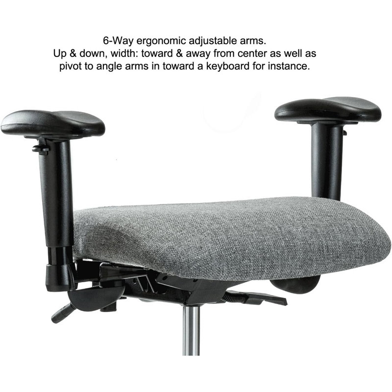 PERCH Multi-Task Office Chair with Adjustable Armrests and Foot Ring | High Bench Height 24-33.5", Imperial Fabric