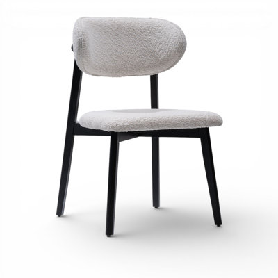 Bodrum Dining Chair Exposed Wood Frame Upholstered Performance Fabric Fully Assembled