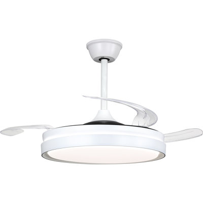 Aadvik 42" Retractable Ceiling Fan with Light and Remote, Modern Ceiling Fan with Reversible Motor