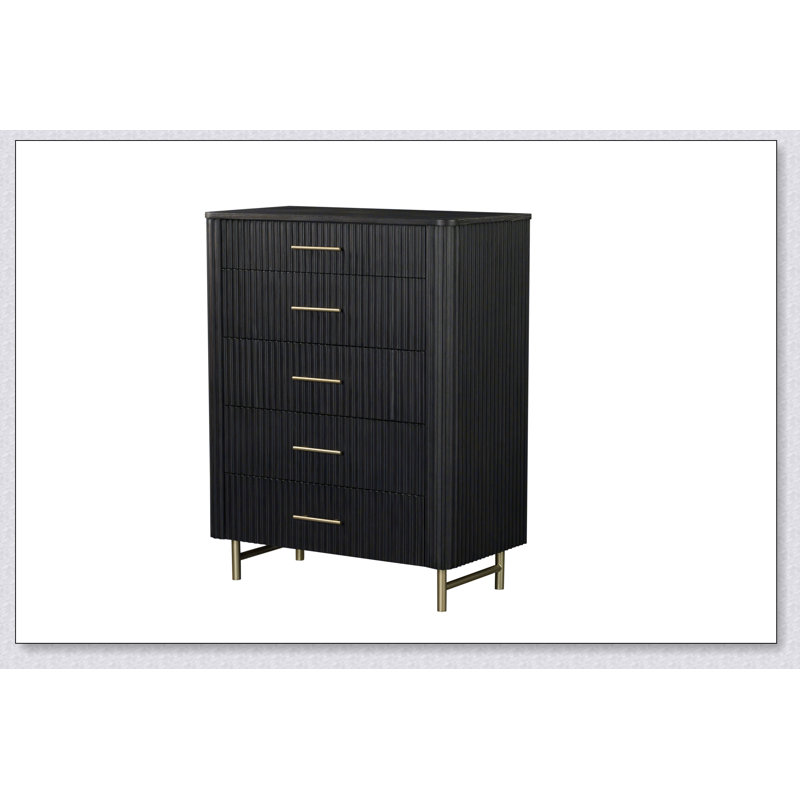 Commode à finition espresso Clayten avec tiroirs coulissants et fabrication durable pour des solutions de rangement modernes