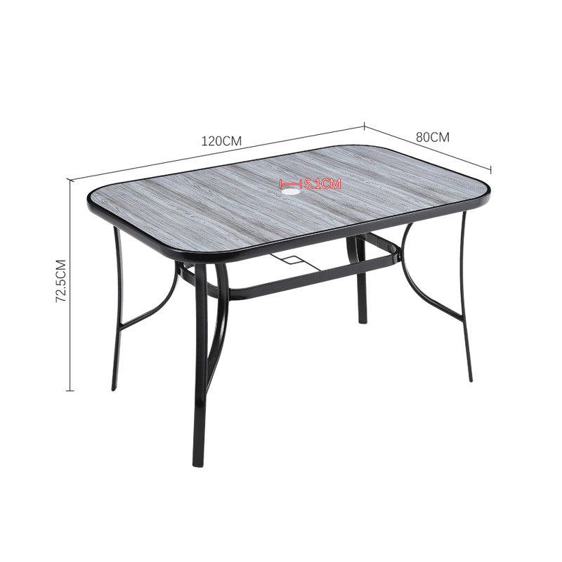Rectangular Outdoor Table, 72.5cm H x 120cm W x 80cm D