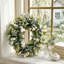 Couronne de tulipe blanche artificielle de 19,7 pouces, couronne de fleurs d'eucalyptus pour la porte d'entrée, couronne de bienvenue toutes saisons pour porche de fenêtre murale pour la maison-1307440553