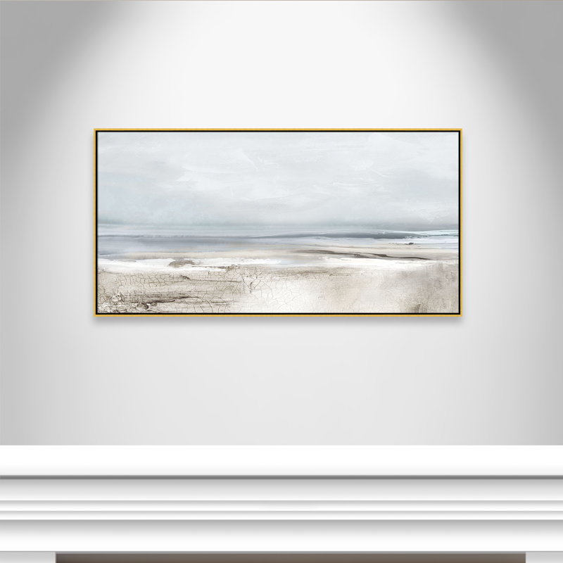 «Sunset Reflections Print» par Luna Mavis, H 31,5 po x l 61,5 po, Doré