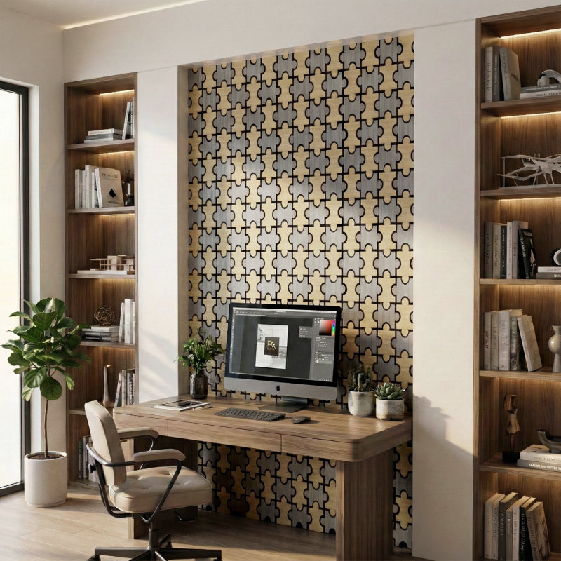 Panneaux muraux acoustiques en bois (4 pièces, 60 x 60 x 1,8 cm), emboîtables, couvrant une superficie de 1,44 m², panneaux décoratifs absorbant le son pour murs intérieurs