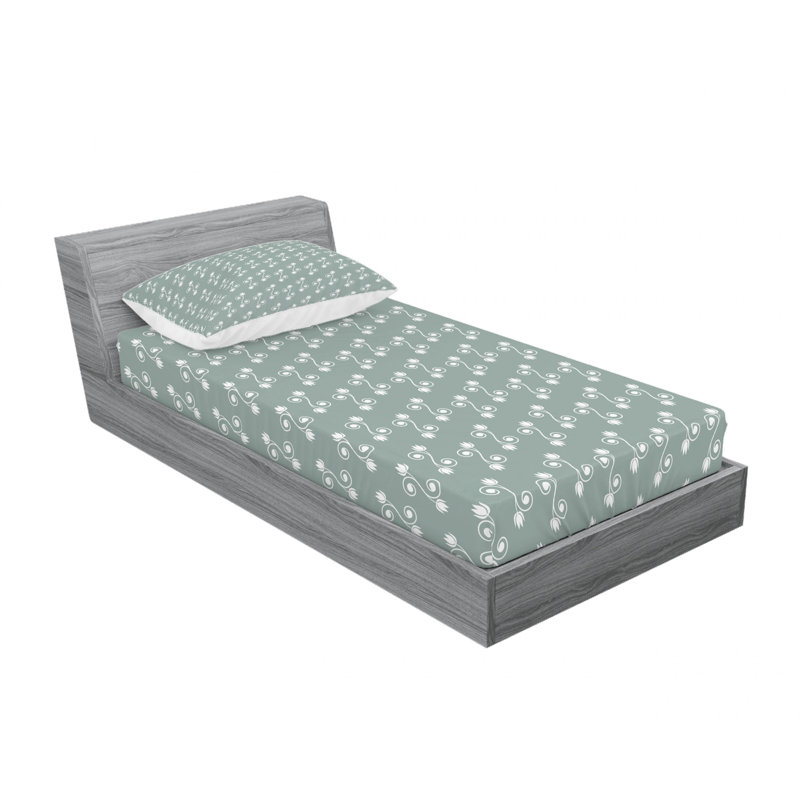 Ensemble de draps Tulipon, Ensemble de draps pour lit simple avec drap-housse