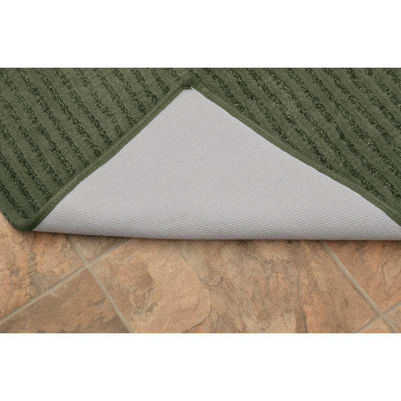 Ensemble de tapis de bain en nylon 3 pièces avec envers antidérapant Viridian, Fougère intense