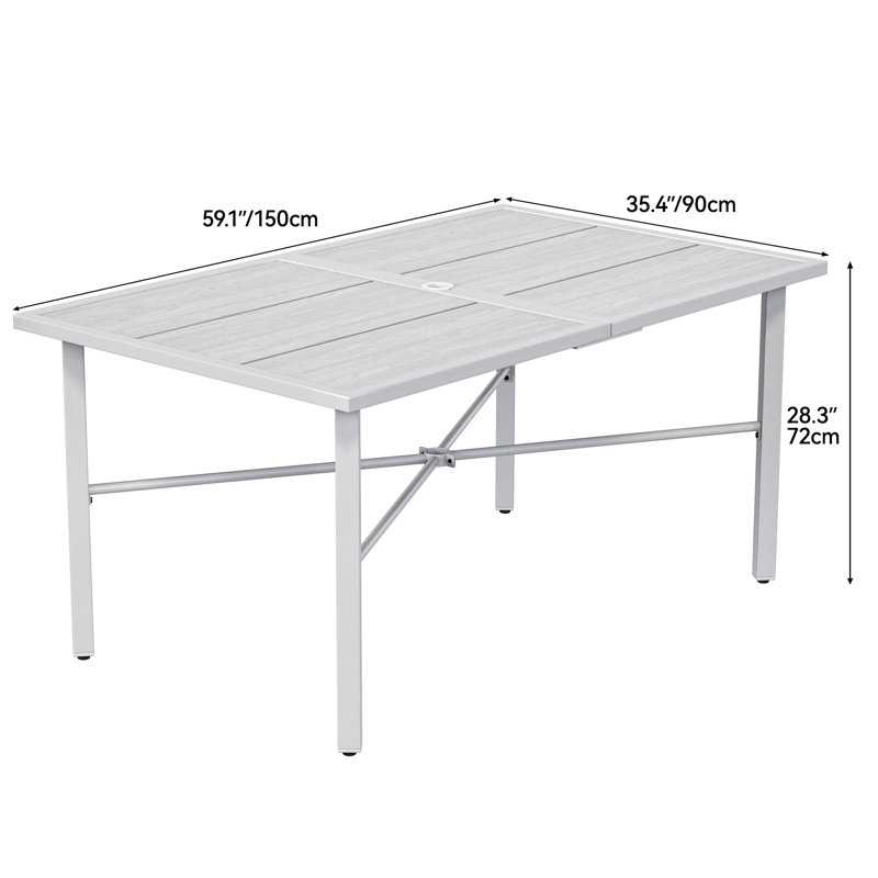 59.1"X35.4" Patio Tables With Umbrella Hole