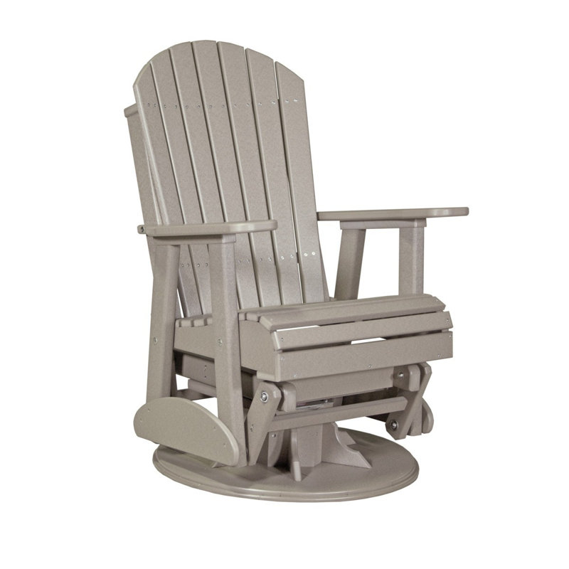 Olgrah Adirondack Swivel Glider Chair, Weatherwood