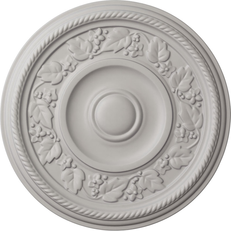 Médaillon de plafond Endurathane Tyrone, DO 16 1/8 po x P 3/4 po (convient aux auvents jusqu'à 6 3/4 po), Blanc ultra pur
