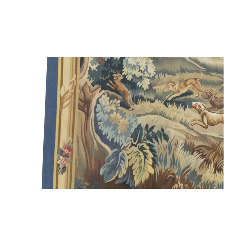 Hand-Knotted High-Quality Beige and Blue Area Rug