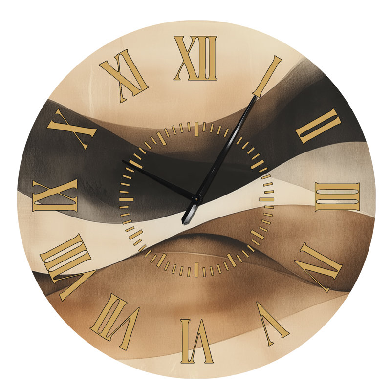 Neola II - Horloge murale géométrique ronde en métal, Surdimensionné