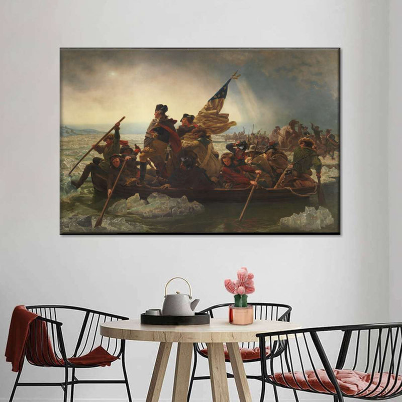 «Washington Crossing The Delaware», reproduction sur toile, H 8 po x l 12 po x P 1 po