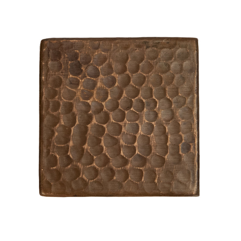 3" x 3" Hammered Copper Tile