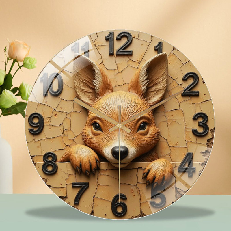 Horloge murale mignonne Fox