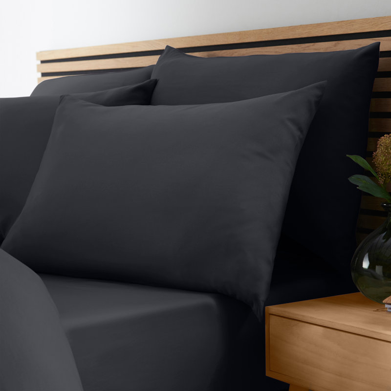 So Soft Easy Iron Fitted Sheet, Double, Black