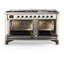 Majestic III Series 60 Inch Dual Fuel Range with 7 Sealed Burners, Griddle, in Blue Grey (Liquid Propane, Burnished Trim)-117886141-117886138-117886139