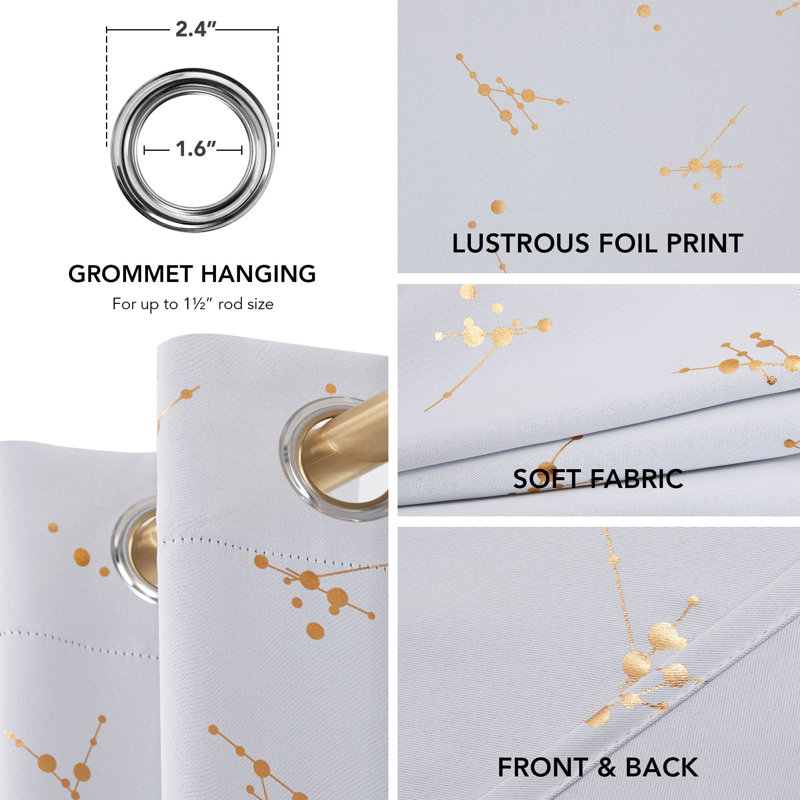 Makvala Room Darkening Curtain Pair, 42" W x 84" L, Off White