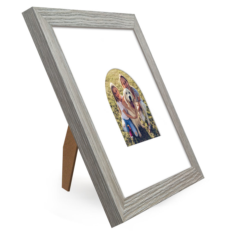 Cadre photo avec tapis en forme d'arche - Idéal pour toute pièce, salon, dortoir, Driftwood, 8 po x 8 po
