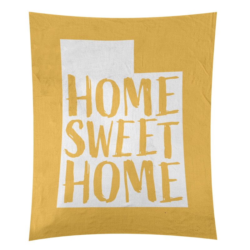 Tapisserie murale Home Sweet Utah, H 104 po x l 88 po, Jaune