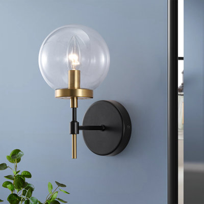 1-Light Wallchiere Clear Glass Wall Sconce