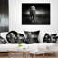 Grand éléphant sur fond noir - coussin décoratif imprimé animal