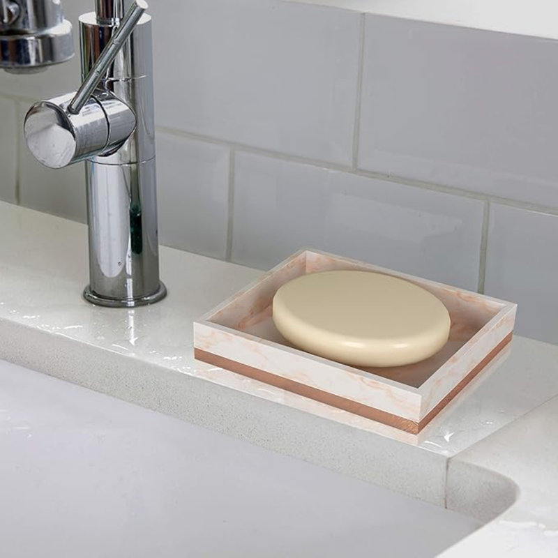 Resin Soap Dish for Bathroom Counter,Shower & Kitchen | Copper Finish