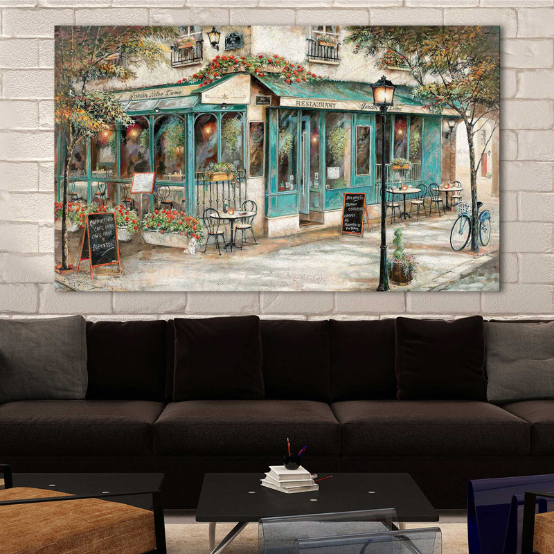 Rue Du Jardin par - Peinture, Toile tendue, H 36 po x l 60 po x P 1,5 po
