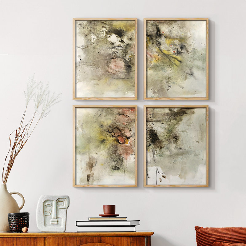 «Fresh Start I», reproduction encadrée - ensemble de 4, H 28 po x l 22 po, Noir