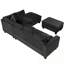 L-Shape Sectional Sofa With Storage Ottoman, 2 Pillows And Cup Holders-1618409987